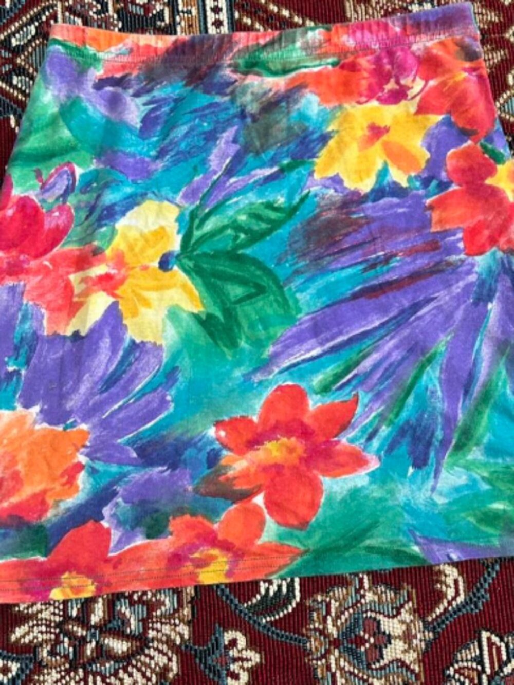 EXPRESS TRICOT floral print short skirt